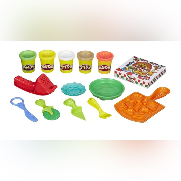 Play-doh Kitchen Creations Pizza Party Food Set with 5 Cans of‎ Play-Doh new - Picture 4 of 5